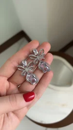 گوشواره پاپیون طرح جواهر - تصویر 3
