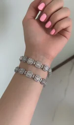 دستبند طرح جواهر مربع کد 11 - تصویر 3