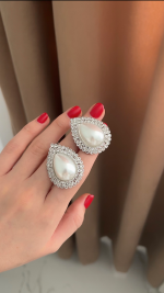گوشواره اشکی مرواریدی - تصویر 2
