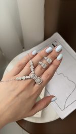 نیمست نگین دار دو مربع - تصویر 3